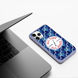 Чехол iPhone 11 Pro матовый Doctor Who Pattern, цвет: 3D-светло-сиреневый — фото 2