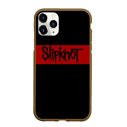 Чехол iPhone 11 Pro матовый Полосатый Slipknot, цвет: 3D-коричневый