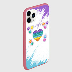 Чехол iPhone 11 Pro матовый POP IT HEART, цвет: 3D-малиновый — фото 2