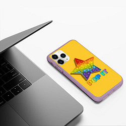 Чехол iPhone 11 Pro матовый POP IT STAR ПОП ИТ ЗВЕЗДА, цвет: 3D-сиреневый — фото 2