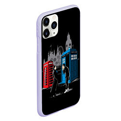 Чехол iPhone 11 Pro матовый Шерлок х Доктор, цвет: 3D-светло-сиреневый — фото 2