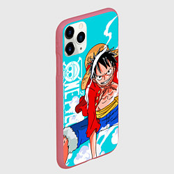 Чехол iPhone 11 Pro матовый Ван-Пис, Гому Гому но Ми, цвет: 3D-малиновый — фото 2