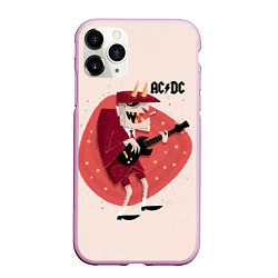 Чехол iPhone 11 Pro матовый Ангус Янг ACDC, цвет: 3D-розовый
