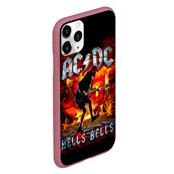 Чехол iPhone 11 Pro матовый ACDC HELLS BELLS, цвет: 3D-малиновый — фото 2