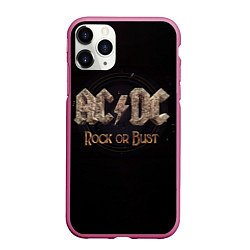 Чехол iPhone 11 Pro матовый ACDC Rock or Bust, цвет: 3D-малиновый
