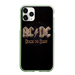 Чехол iPhone 11 Pro матовый ACDC Rock or Bust, цвет: 3D-салатовый