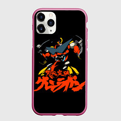 Чехол iPhone 11 Pro матовый Гуррен-Лаганн, цвет: 3D-малиновый
