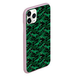 Чехол iPhone 11 Pro матовый Динозавры, цвет: 3D-розовый — фото 2