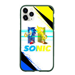 Чехол iPhone 11 Pro матовый СУПЕР СОНИК Z, цвет: 3D-темно-зеленый