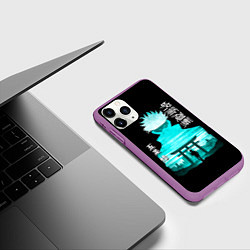 Чехол iPhone 11 Pro матовый Годжо Сатору Магическая битва, цвет: 3D-фиолетовый — фото 2