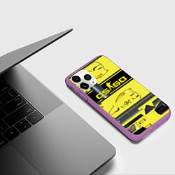 Чехол iPhone 11 Pro матовый CS GO YELLOW SKIN, цвет: 3D-фиолетовый — фото 2