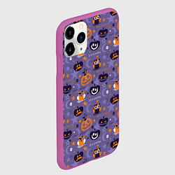 Чехол iPhone 11 Pro матовый Хэллоуин, цвет: 3D-фиолетовый — фото 2