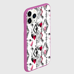 Чехол iPhone 11 Pro матовый Абстрактный современный узор, цвет: 3D-фиолетовый — фото 2