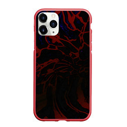 Чехол iPhone 11 Pro матовый Извержение Вулкана Лава, цвет: 3D-красный