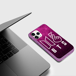 Чехол iPhone 11 Pro матовый BTS БТС K-Heart Z, цвет: 3D-фиолетовый — фото 2