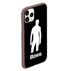 Чехол iPhone 11 Pro матовый Boss of the gym on black, цвет: 3D-коричневый — фото 2