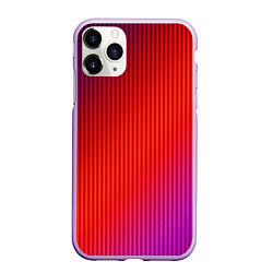 Чехол iPhone 11 Pro матовый Оранжево-фиолетовый градиент, цвет: 3D-сиреневый