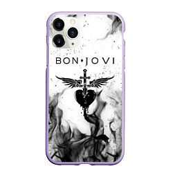 Чехол iPhone 11 Pro матовый BON JOVI HEART СЕРДЦЕ, цвет: 3D-светло-сиреневый