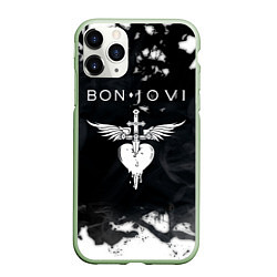 Чехол iPhone 11 Pro матовый BON JOVI БОН ДЖОВИ, цвет: 3D-салатовый