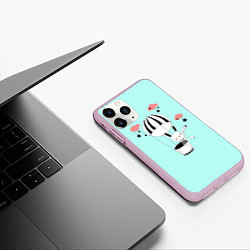 Чехол iPhone 11 Pro матовый Зайчик, цвет: 3D-розовый — фото 2