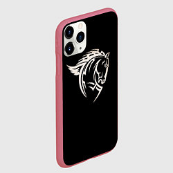 Чехол iPhone 11 Pro матовый Конь армейский, цвет: 3D-малиновый — фото 2