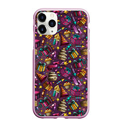 Чехол iPhone 11 Pro матовый День Рождения, цвет: 3D-розовый
