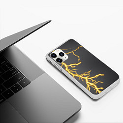 Чехол iPhone 11 Pro матовый Яркая молния, цвет: 3D-белый — фото 2
