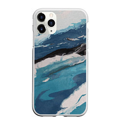 Чехол iPhone 11 Pro матовый Волны океана, цвет: 3D-белый