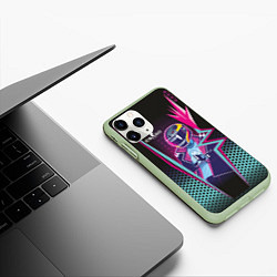 Чехол iPhone 11 Pro матовый Неоновый гонщик скин CS:GO, цвет: 3D-салатовый — фото 2