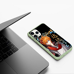 Чехол iPhone 11 Pro матовый Тарталья, Genshin Impact, цвет: 3D-салатовый — фото 2