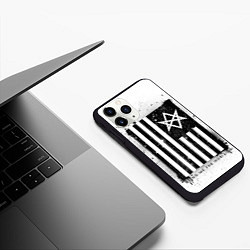 Чехол iPhone 11 Pro матовый BMTH флаг, цвет: 3D-черный — фото 2