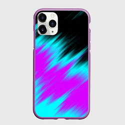 Чехол iPhone 11 Pro матовый НЕОНОВЫЕ ПОЛОСЫ И НИЧЕГО ЛИШНЕГО NEON STRIPES, цвет: 3D-фиолетовый