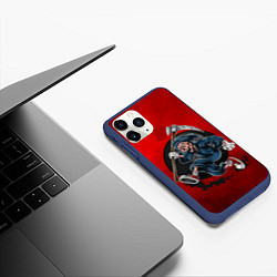 Чехол iPhone 11 Pro матовый SkeletonRun, цвет: 3D-тёмно-синий — фото 2
