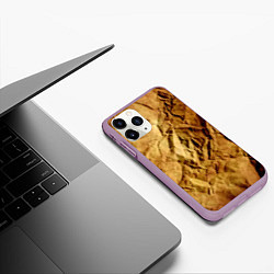 Чехол iPhone 11 Pro матовый Старая мятая бумага, цвет: 3D-сиреневый — фото 2