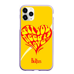 Чехол iPhone 11 Pro матовый All u need is love Beatles, цвет: 3D-светло-сиреневый