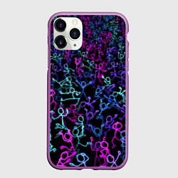 Чехол iPhone 11 Pro матовый Neon Rave Party, цвет: 3D-фиолетовый
