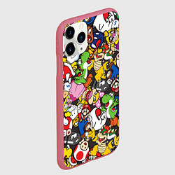 Чехол iPhone 11 Pro матовый Mario ALLSTARS, цвет: 3D-малиновый — фото 2