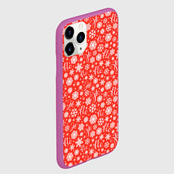 Чехол iPhone 11 Pro матовый Смех Санты Ho Ho Ho, цвет: 3D-фиолетовый — фото 2