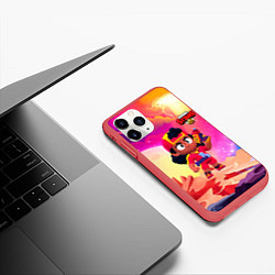 Чехол iPhone 11 Pro матовый Brawl Stars Meg Красный Марс, цвет: 3D-красный — фото 2