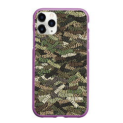Чехол iPhone 11 Pro матовый Именной камуфляж Колян, цвет: 3D-фиолетовый