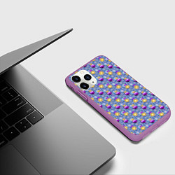 Чехол iPhone 11 Pro матовый Новогодние Ёлочные Украшения, цвет: 3D-фиолетовый — фото 2