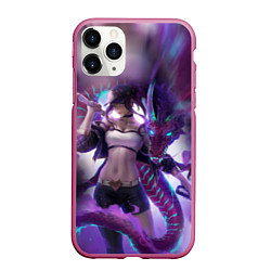 Чехол iPhone 11 Pro матовый LEAGUE OF LEGENDS AKALI ЛИГА ЛЕГЕНД АКАЛИ, цвет: 3D-малиновый