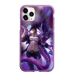 Чехол iPhone 11 Pro матовый LEAGUE OF LEGENDS AKALI ЛИГА ЛЕГЕНД АКАЛИ, цвет: 3D-фиолетовый