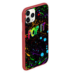 Чехол iPhone 11 Pro матовый POP IT CRAZY BRUSHES ПОП ИТ БРЫЗГИ КРАСОК, цвет: 3D-красный — фото 2