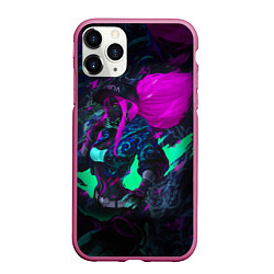 Чехол iPhone 11 Pro матовый KDA AKALI NEON АКАЛИ НЕОН LEAGUE OF LEGENDS, цвет: 3D-малиновый