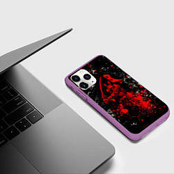 Чехол iPhone 11 Pro матовый Красный Японский Самурай Samurai, цвет: 3D-фиолетовый — фото 2
