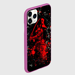 Чехол iPhone 11 Pro матовый Красный Японский Самурай Samurai, цвет: 3D-фиолетовый — фото 2