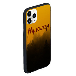 Чехол iPhone 11 Pro матовый НОЧНОЙ ЛЕС В ХЕЛЛОУИН FOREST HALLOWEEN BATS, цвет: 3D-черный — фото 2