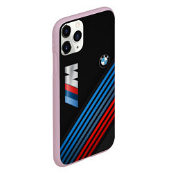 Чехол iPhone 11 Pro матовый BMW STRIPE, цвет: 3D-розовый — фото 2