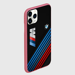 Чехол iPhone 11 Pro матовый BMW STRIPE, цвет: 3D-малиновый — фото 2